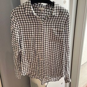 Lucky Brand Black and White Checkered Button Down Shirt